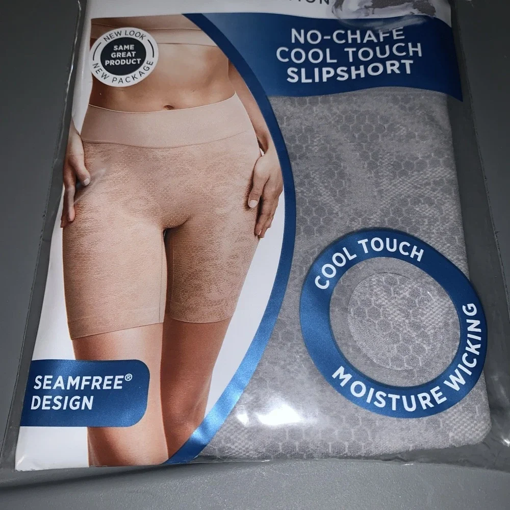 Jockey Life Slipshort Size M Gray No Chafe Cool Touch Seam Free Smoothing - Picture 5 of 8